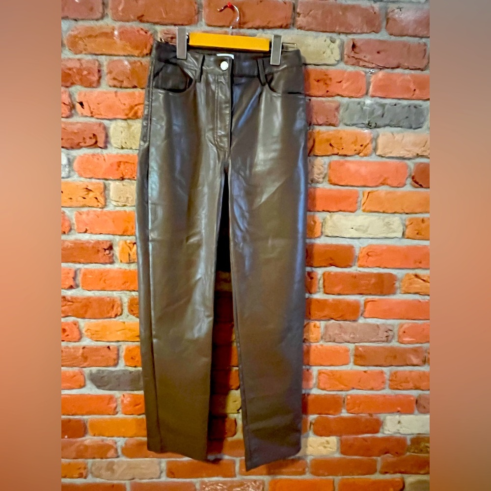 Wilfred Chocolate Leather Pants. Size 4